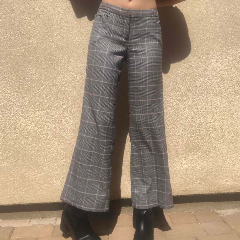 New York & Company Women's Grey and Black Trousers